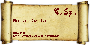 Mussil Szilas névjegykártya